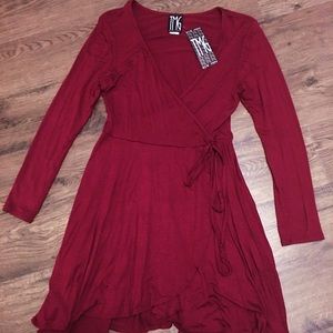 Maroon Wrap Dress